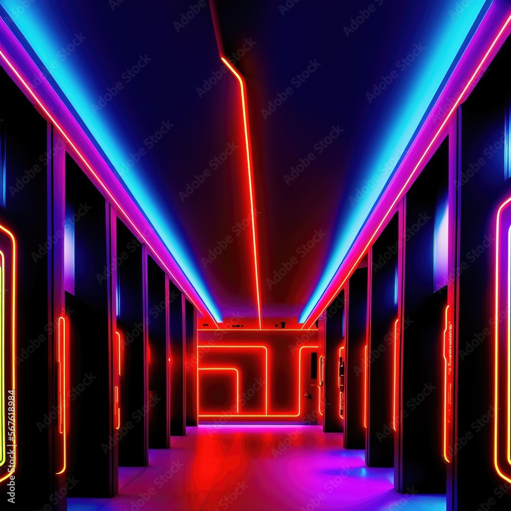 futuristic sci fi neon background city , generative art by A.I.
