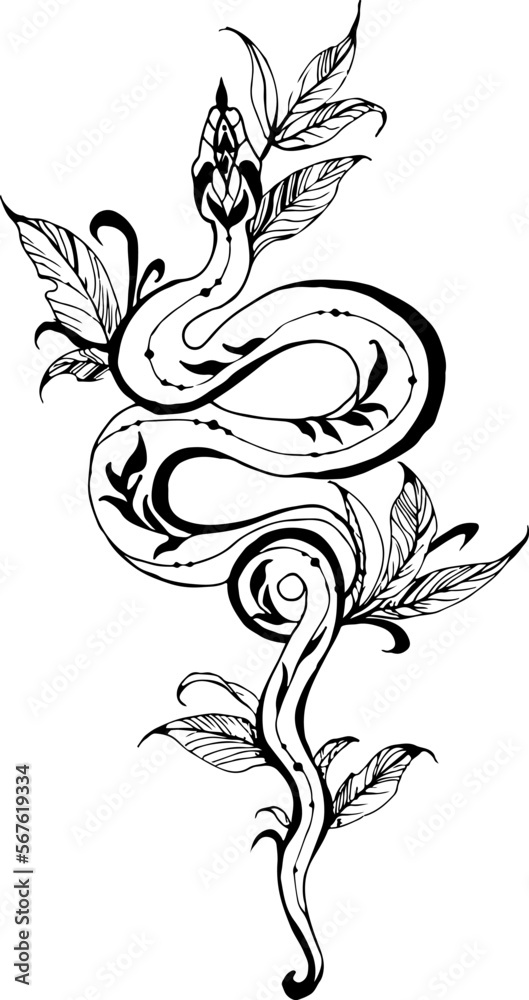 black and white viper snake tattoo design black and white viper snake tattoo design