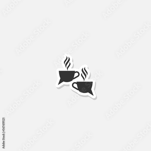 Coffee chat break logo sticker isolated on gray background