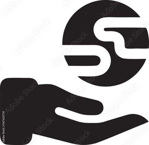 Hand icon symbol in black vector image , illustration of the human finger