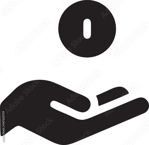 Hand icon symbol in black vector image , illustration of the human finger
