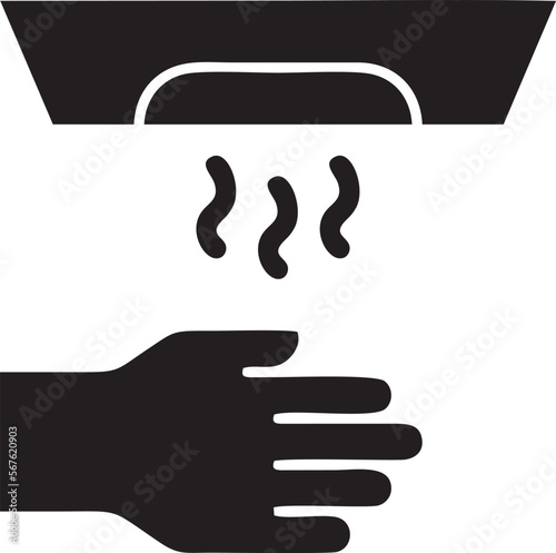 Hand icon symbol in black vector image , illustration of the human finger