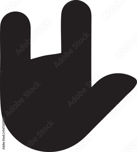 Hand icon symbol in black vector image , illustration of the human finger
