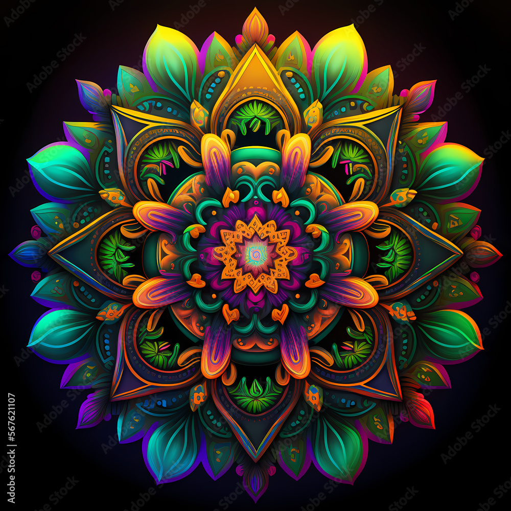 Color mandala. AI generation Color mandala. AI generation
