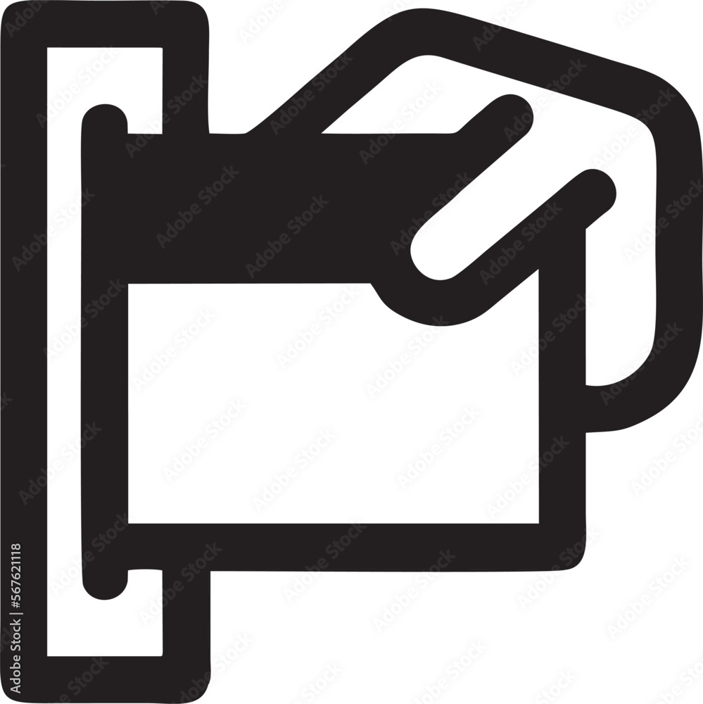 Hand icon symbol in black vector image , illustration of the human finger Hand icon symbol in black vector image , illustration of the human finger