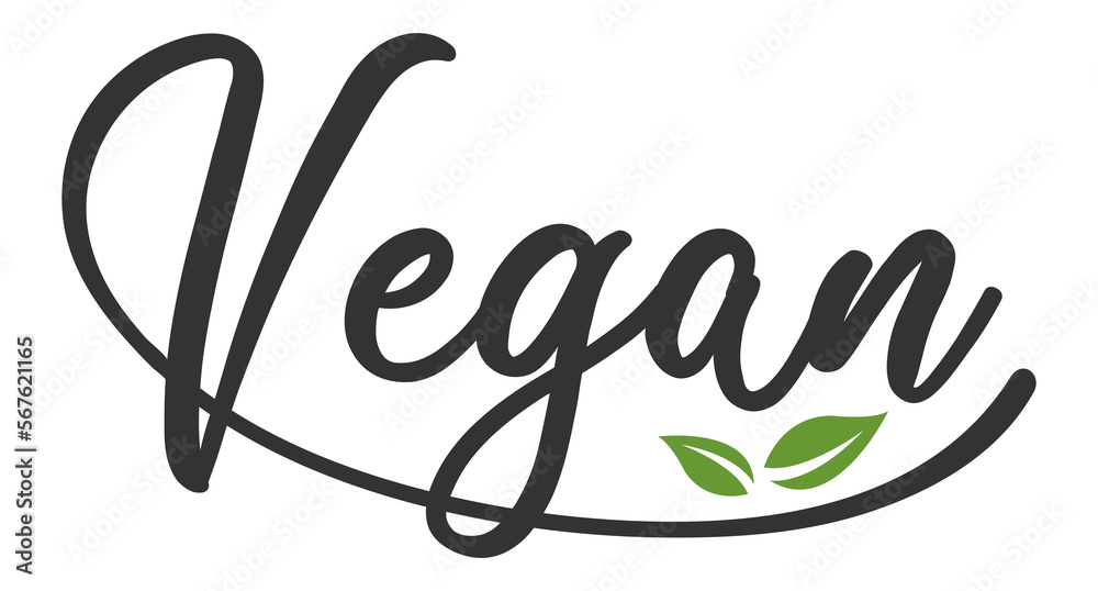 Obraz premium Vegan food label. Vegan. Green Healthy Organic Natural Eco Bio Food Products Label Stamp. 