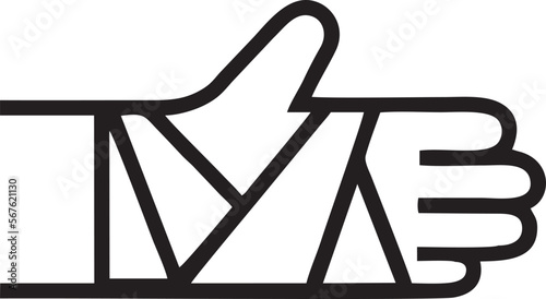 Hand icon symbol in black vector image , illustration of the human finger