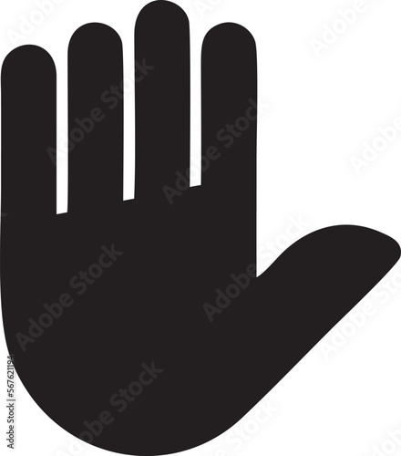 Hand icon symbol in black vector image , illustration of the human finger
