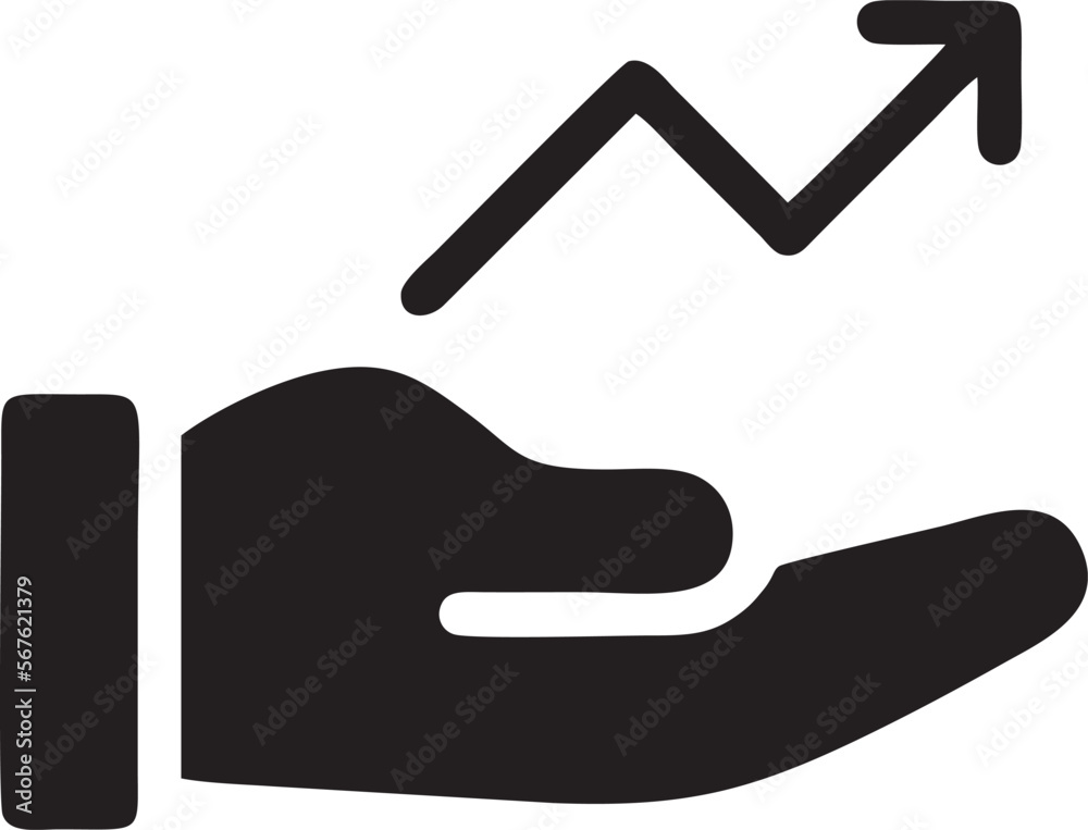 Hand icon symbol in black vector image , illustration of the human finger Hand icon symbol in black vector image , illustration of the human finger