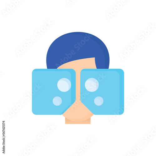 Phoropter flat icon. Medical equipment. Vision examination. Ophthalmology vector illustration.