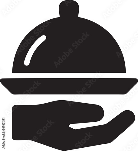 Hand icon symbol in black vector image , illustration of the human finger