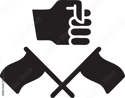 Hand icon symbol in black vector image , illustration of the human finger