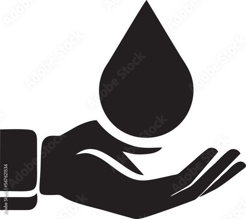 Hand icon symbol in black vector image , illustration of the human finger