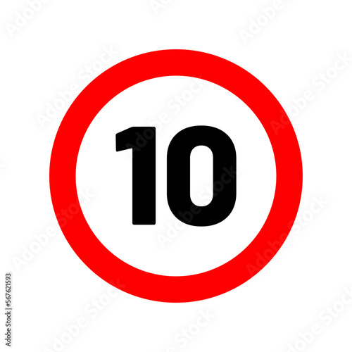 Wallpaper Mural speed limit road sign in trendy flat design Torontodigital.ca
