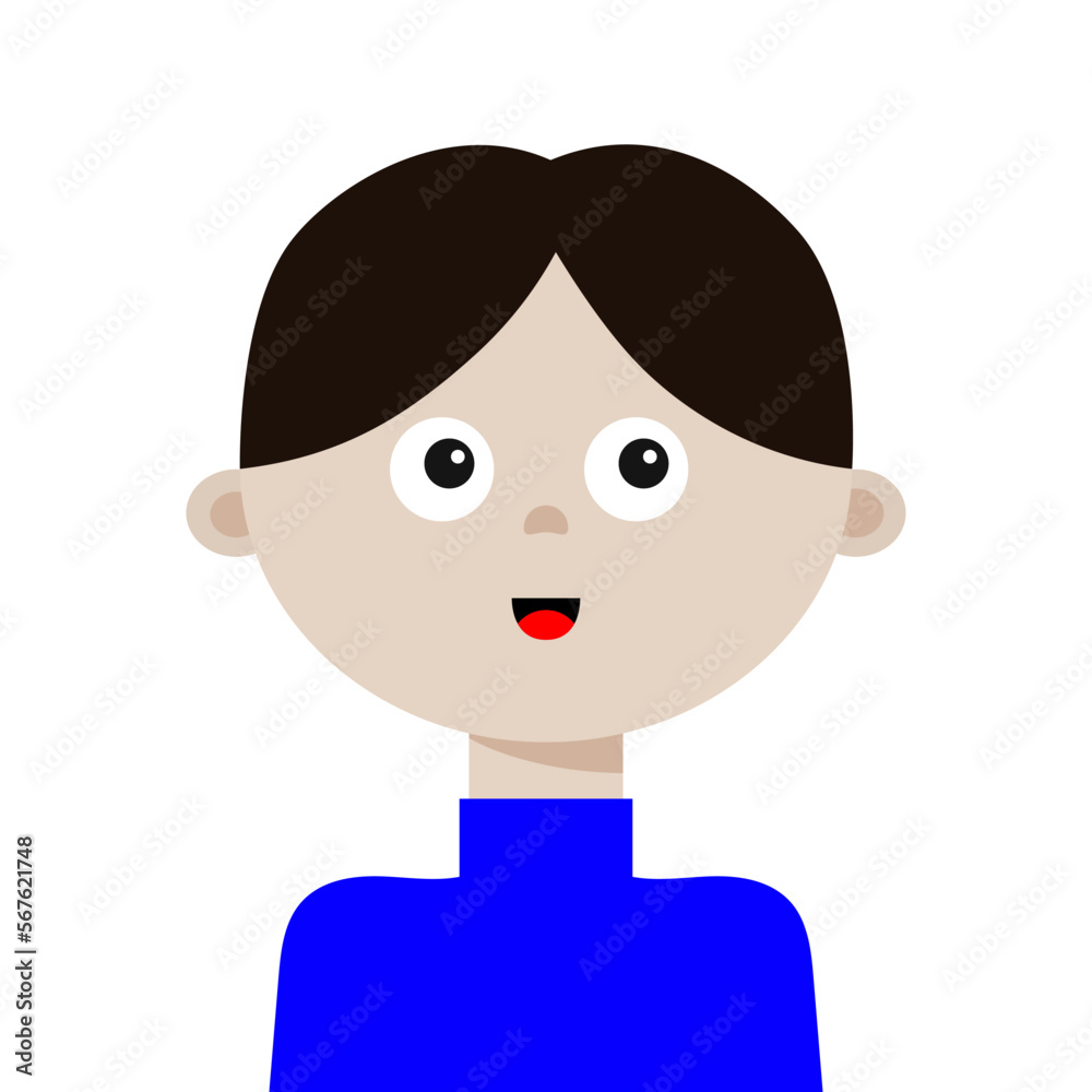Portrait of man. Young little kid boy face. Black hair. Brunette hairstyle. Social networks avatar. Business activities. Cute cartoon character. Flat design. White background. Portrait of man. Young little kid boy face. Black hair. Brunette hairstyle. Social networks avatar. Business activities. Cute cartoon character. Flat design. White background.