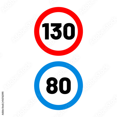 Wallpaper Mural speed limit road sign in trendy flat design Torontodigital.ca