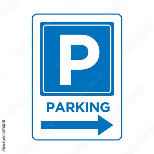 parking sign in trendy flat design