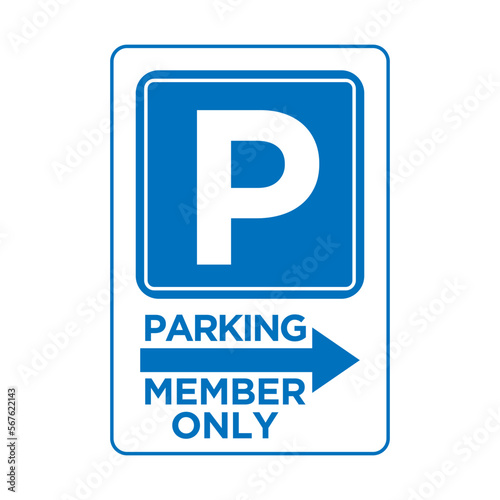 parking sign in trendy flat design