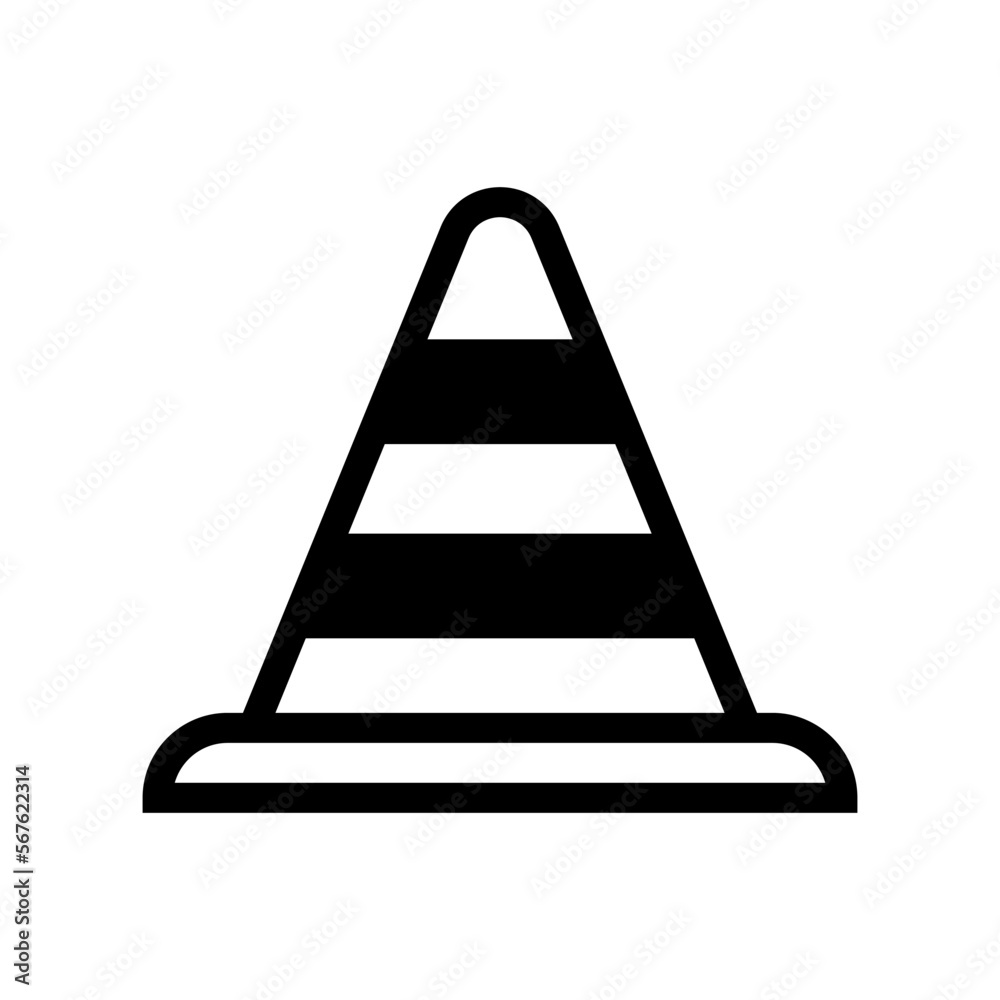 safety cone, road cone, traffic cone vector icon safety cone, road cone, traffic cone vector icon