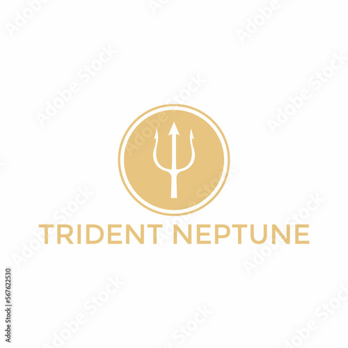 Modern trident neptune vector logo