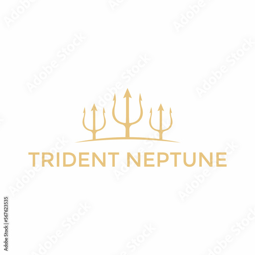 Modern trident neptune vector logo