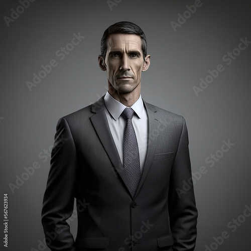 Man in black suit,Portrait of a businessman.Generative AI © Rudsaphon