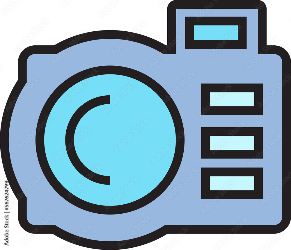 blue digital camera icon