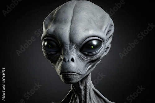 The Faces of the Stars: Hyperrealistic Grey Alien Portrait