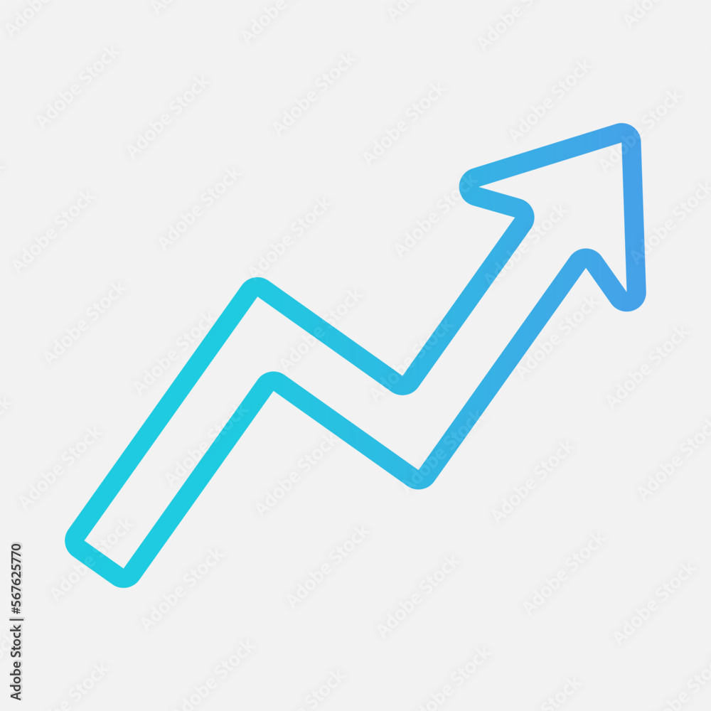 Increase arrow icon vector illustration in gradient style, use for website mobile app presentation Increase arrow icon vector illustration in gradient style, use for website mobile app presentation
