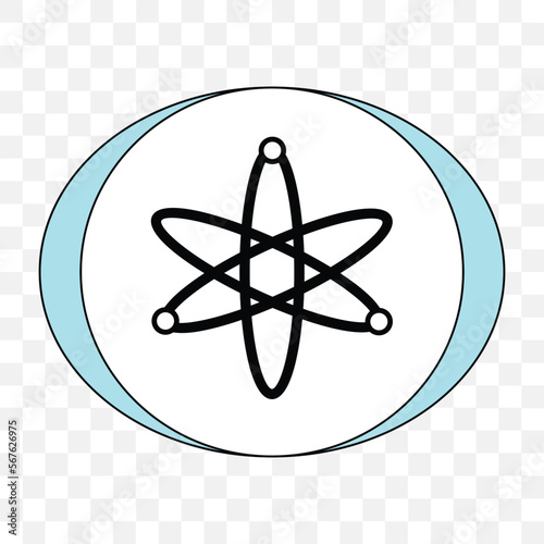 black blue atom icon transparent background
