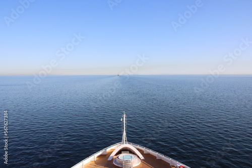 Sailing on Port Phillip Bay towards the city of Melbourne, Victoria, Australia.