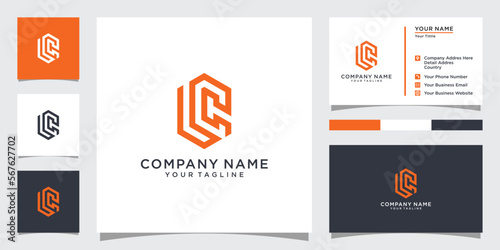 LC or CL initial letter logo design vector photo