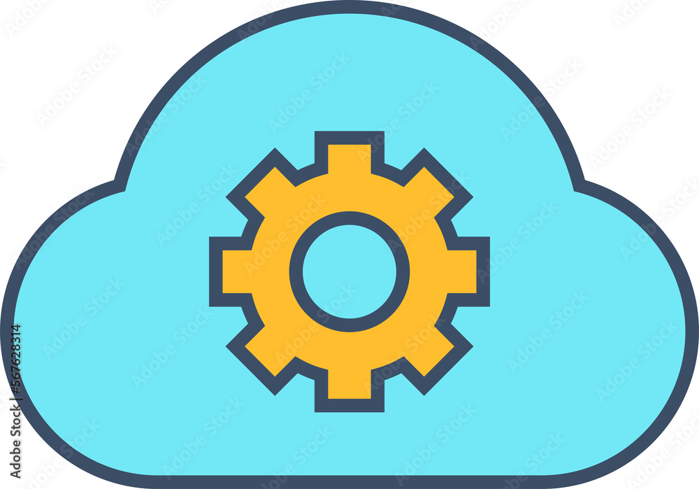 cloud and gear icon cloud and gear icon