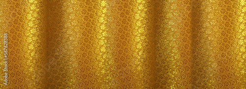  Gold fabric thai pattern abstract background and texture.