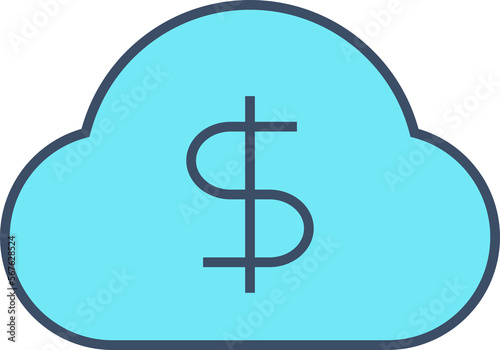 cloud and dollar icon