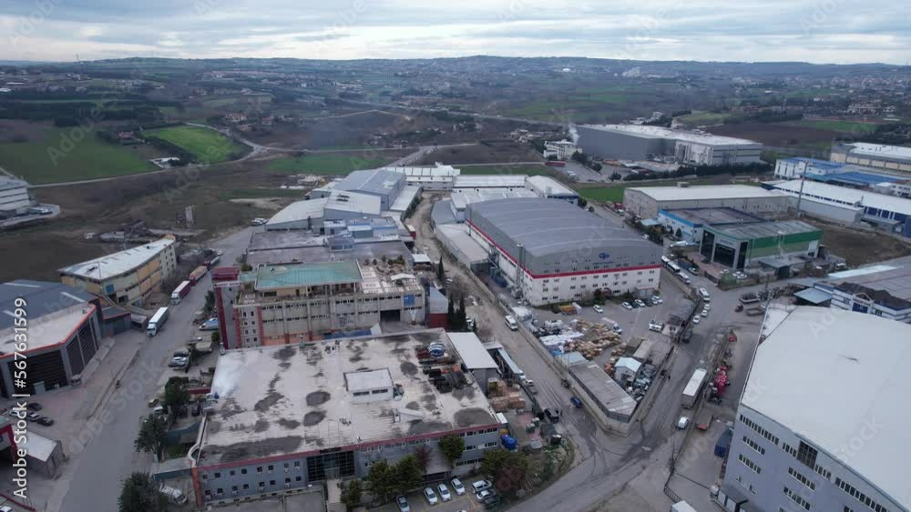 Drone view from the factory industrial zone in Turkey Drone view from the factory industrial zone in Turkey