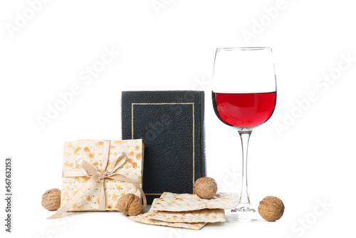 Concept of Passover or Pesach, isolated on white background photo