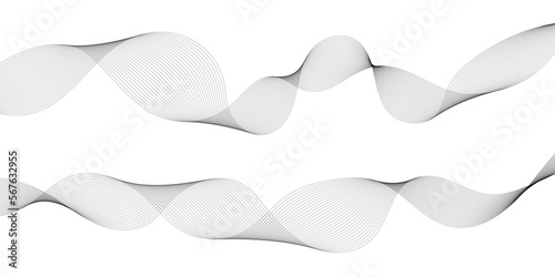Abstract wave digital element for design. Curved wavy line design element set © Anastasiia