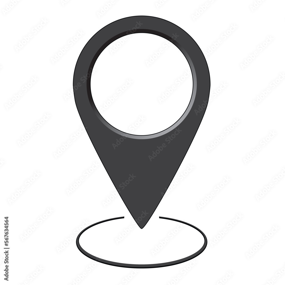 Black Location icon isolated on a white background Black Location icon isolated on a white background