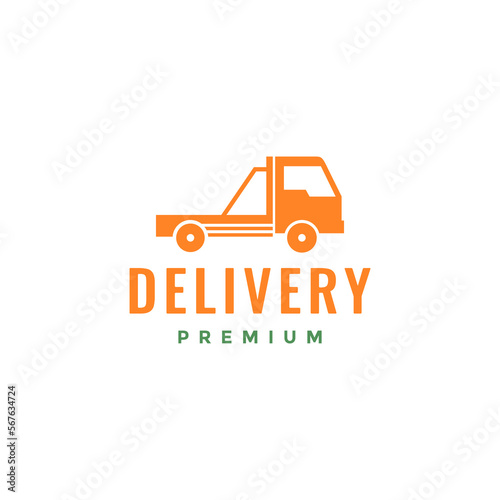 delivery towing car send transport modern shape logo design vector icon illustration