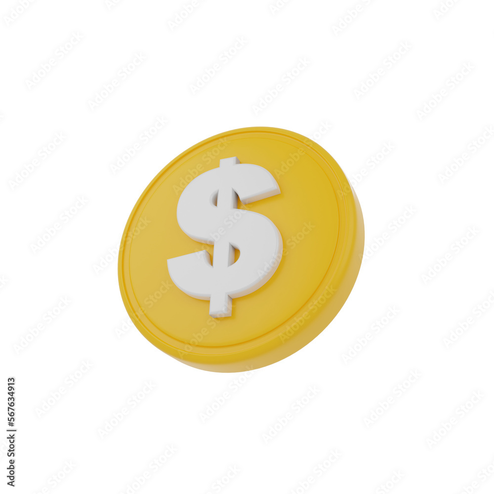 3d dollar coin icon 3d dollar coin icon