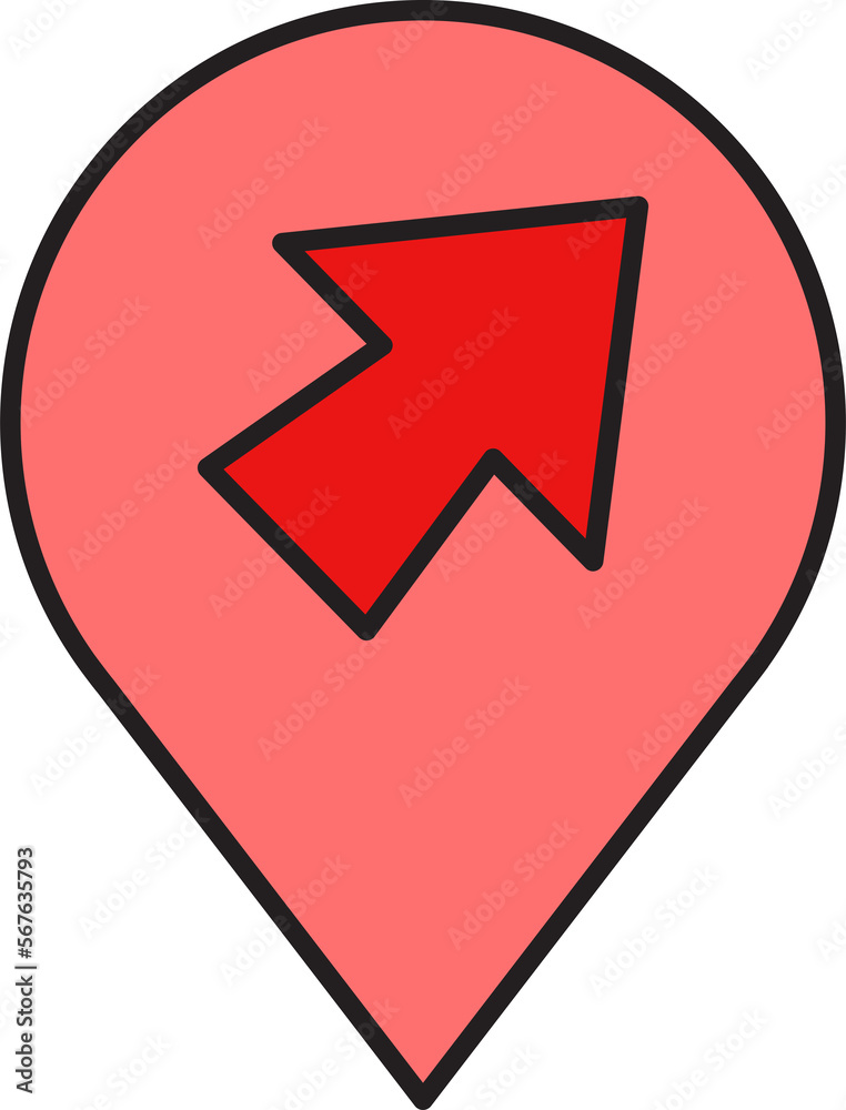 map pin and cursor icon