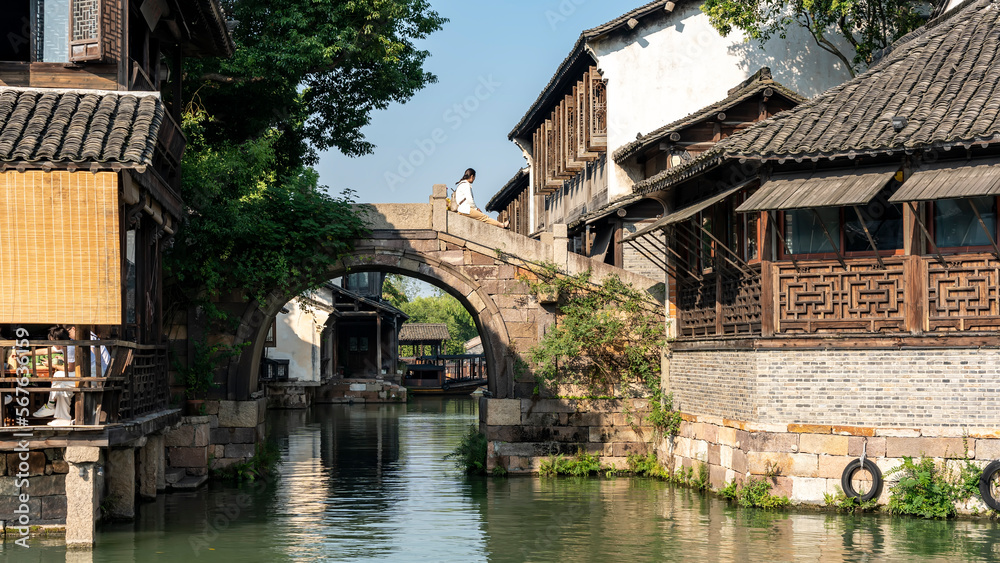 Ancient residential landscape in Wuzhen, China, Asia Ancient residential landscape in Wuzhen, China, Asia