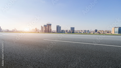 Road ground and urban architecture landscape