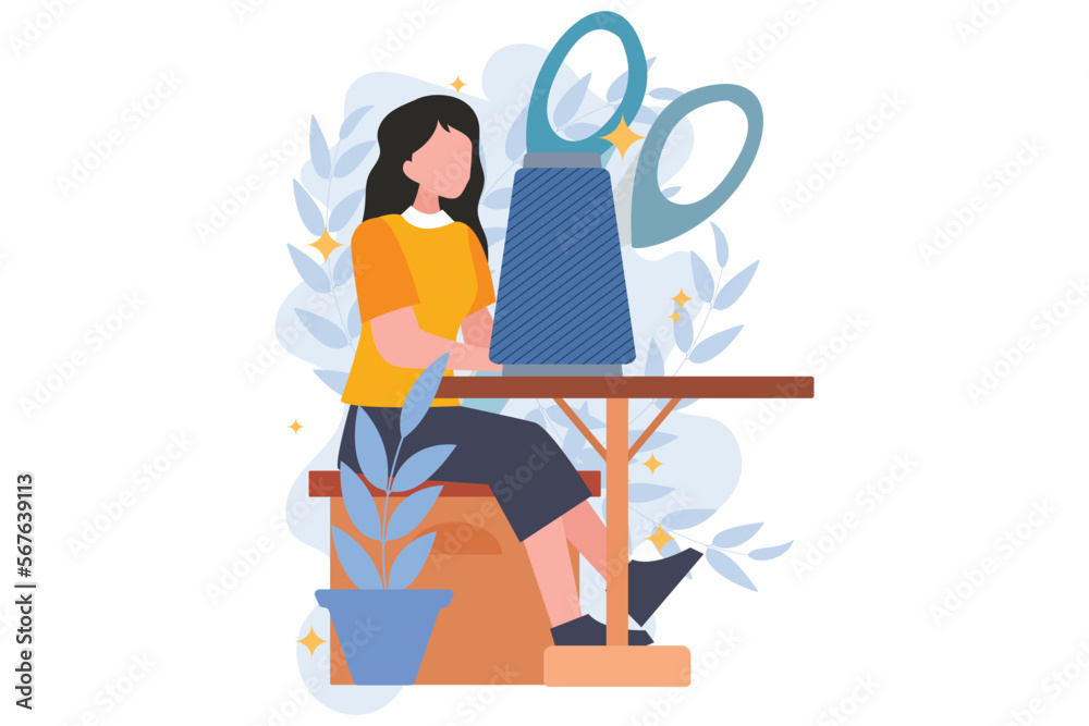 Fototapeta premium Fashion Designer Flat Design Illustration