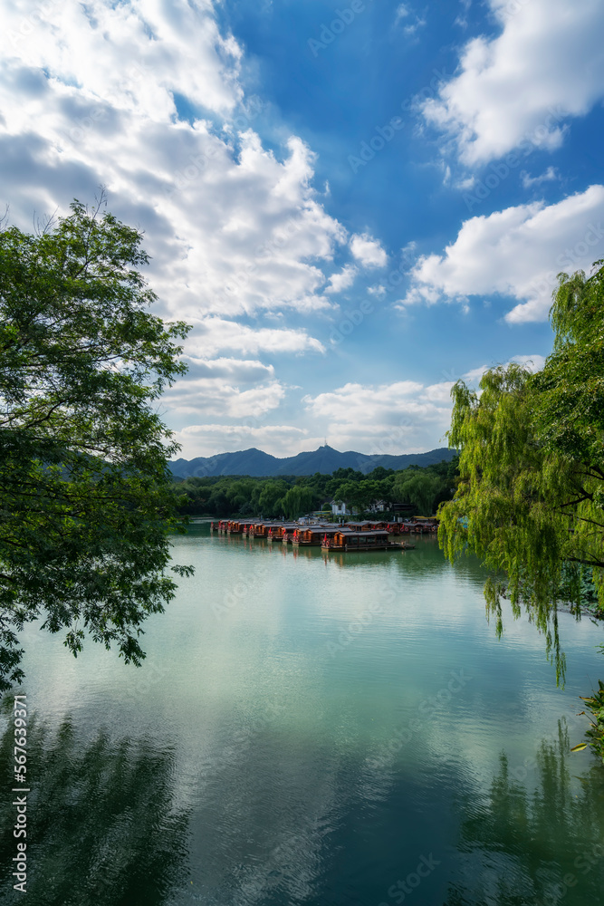 Aerial photo of Hangzhou West Lake urban landscape