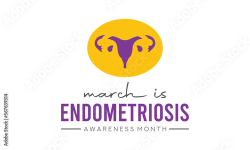 Vector illustration on the theme of National Endometriosis awareness month of March. greeting card, poster with background. Vector illustration design.