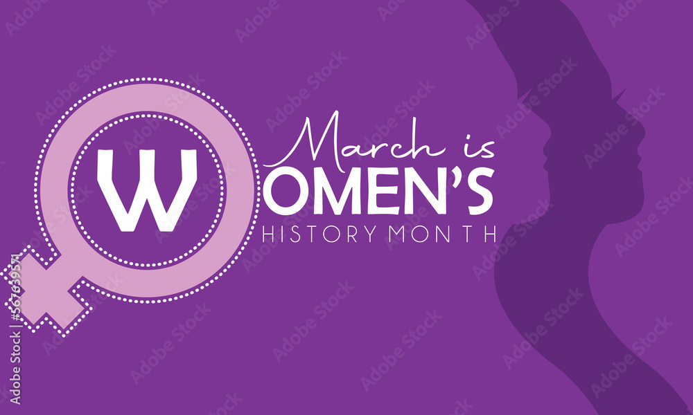 Women's History month is observed every year in March, greeting card, poster with background. Vector illustration design. Women's History month is observed every year in March, greeting card, poster with background. Vector illustration design.
