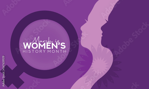 Women s History month is observed every year in March  background design.
