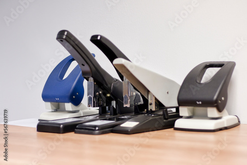 paper hole puncher and stapler classic photo